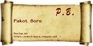 Pakot Bors névjegykártya